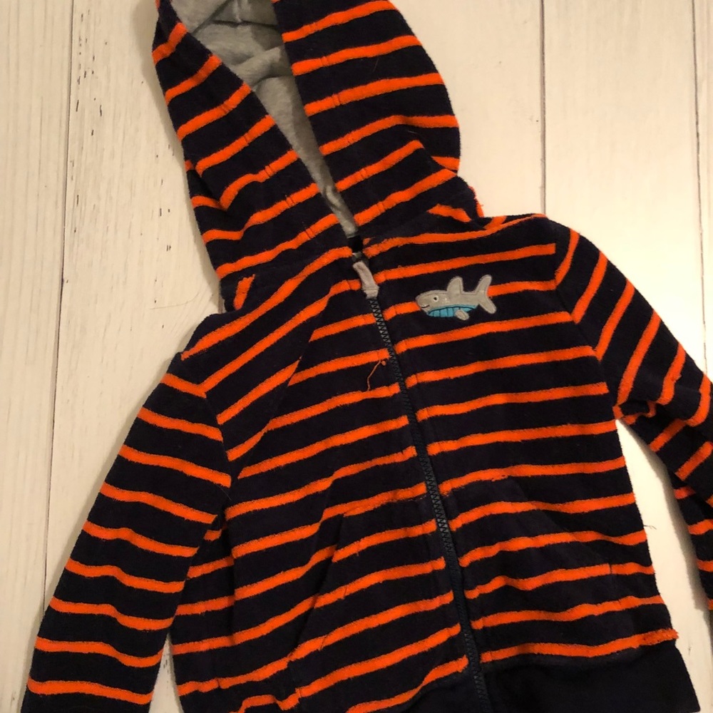 BOYS 18MO SHARK ZIP UP HOODIE